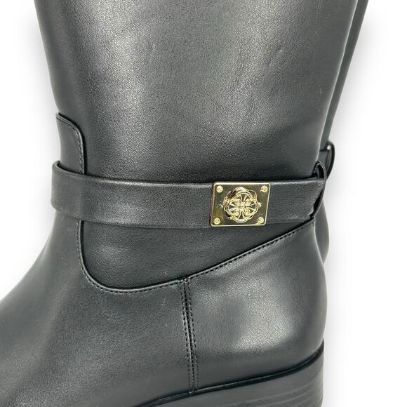 NEW Charter Club Johannes Riding Boots Black Faux Leather Knee High Size 5 NWOT - Picture 12 of 13